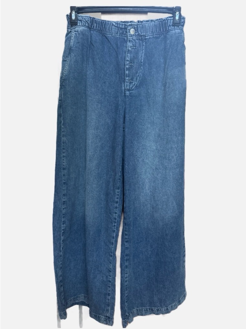 Anthropologie Pilcro Wide-Leg button fly elastic waist pull on jeans